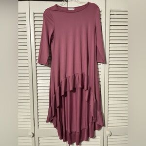 Chic Mauve High-Low Blouse
